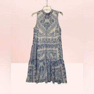 Calvin Klein - Blue and White Floral Halter Dress